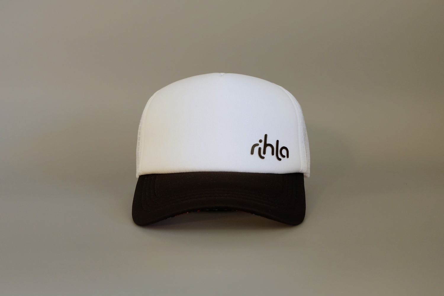 rihla white trucker running cap - front of cap