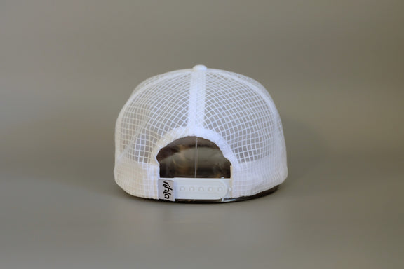 rihla white trucker running cap - back of cap