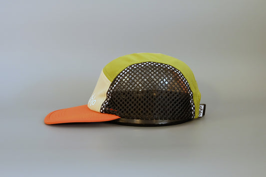 rihla olive running cap - side of cap