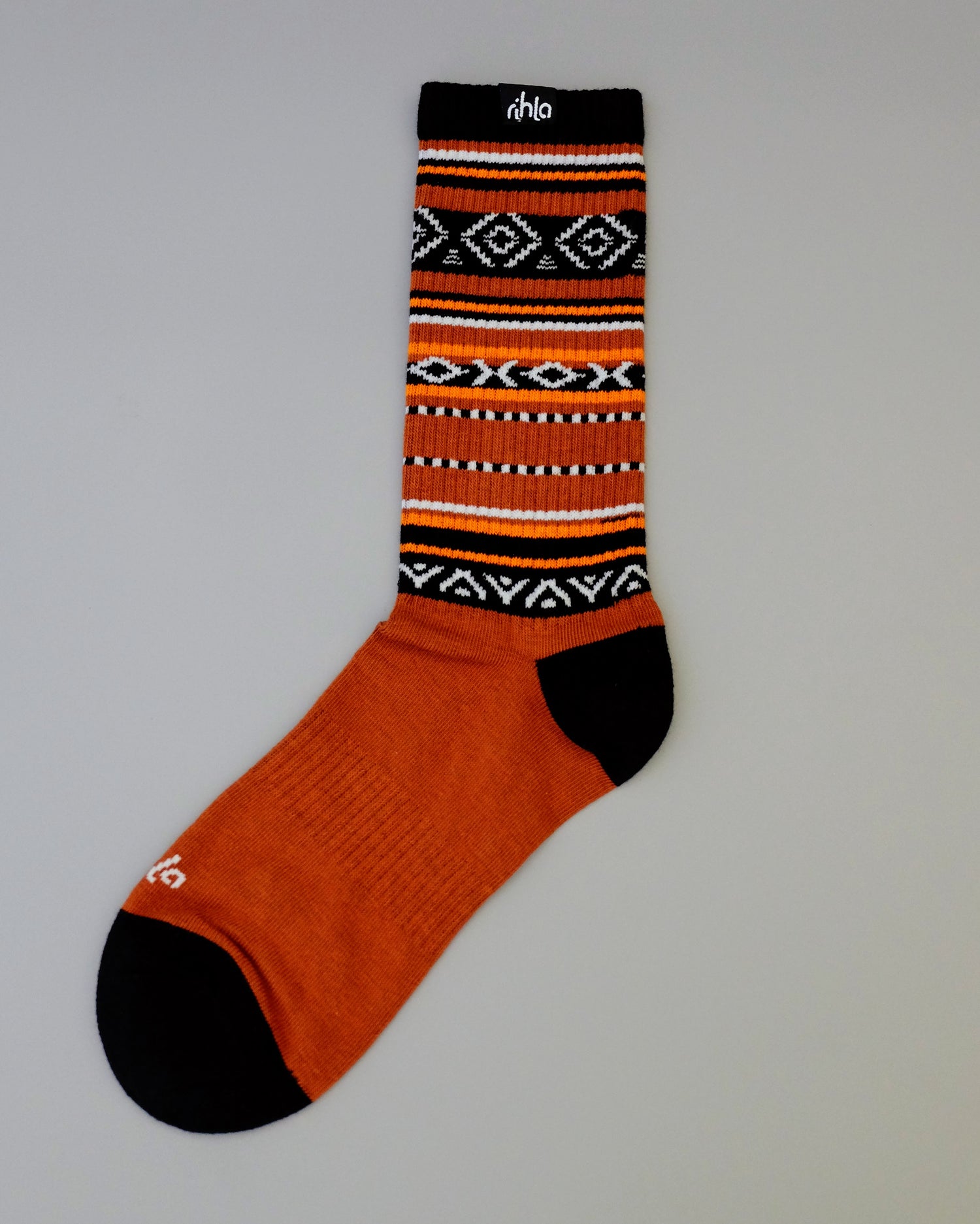 Rihla running socks - burnt orange sadu